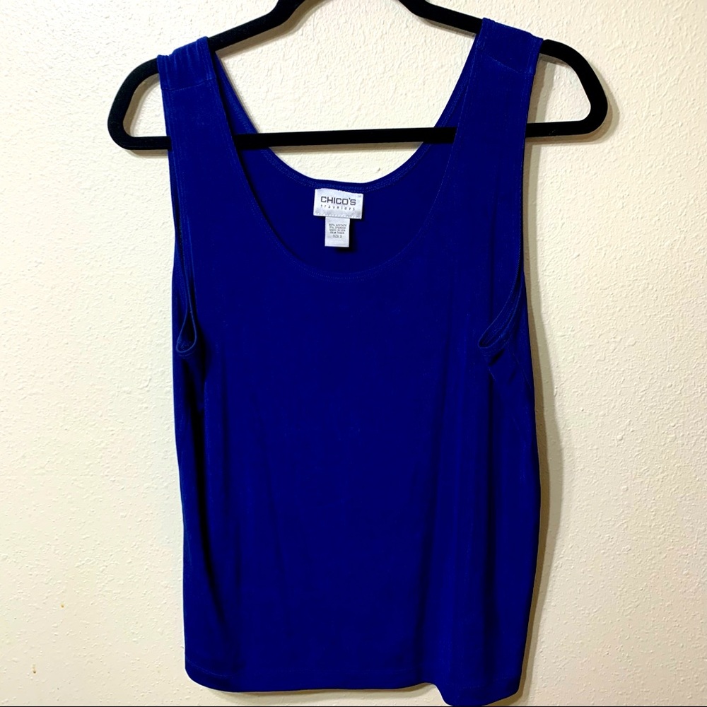 Chico’s Travelers Blue Tank Top Size 3